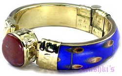 Agate Bone Dial Hinged Bangles - click here for large view