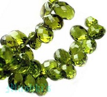 Peridot  Briolette faceted - click here for large view
