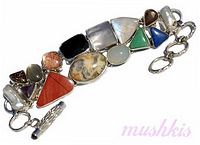 Gemstone studed bracelet - click here for large view