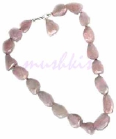 Rose Quartz Tumbler Stone Necklace - click here for large view