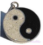Gemstone enamel silver pendant - click here for large view