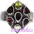 Peridot,Garnet Stone Ring - click here for large view
