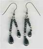 Two Line  Hematite  Beaded Earring - click here for large view