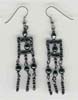 Black Beaded Three Row Earring - click here for large view