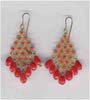 Red Beaded Filgree Earring - click here for large view