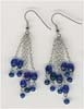 Multy Row Blue Beaded Hanging Earring - click here for large view