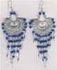 Multy Row Blue Beaded Filigree Earring - click here for large view