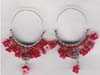 Red Beaded Hoop Earring - click here for large view