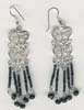 Five Row Black Beaded Filigree Earring - click here for large view