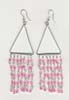 Seven Row  Pink Beaded Triangle Filigree Earring - click here for large view