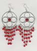 Multy Row Coral Beaded Filigree Earring - click here for large view