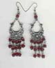 Five  Row Red Beaded Filigree Earring - click here for large view