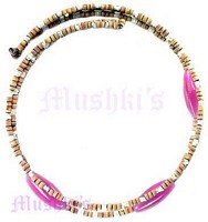 Three Row Pink Coil Choker - click here for large view