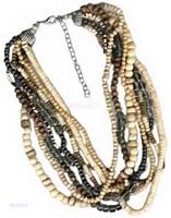 Eight Row Bone Beaded Necklace - click here for large view