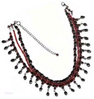Three Row Tonal Garnet Necklace - click here for large view