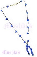 Blue Beaded Y Necklace - click here for large view
