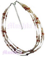 Topaz Multy Row Seed Beaded Necklace - click here for large view