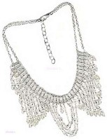 White Beaded Double Row Necklace - click here for large view