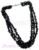 Multy Row Black Beaded Necklace - click here for large view
