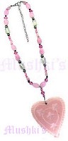 Pink Beaded Pendant Necklace - click here for large view