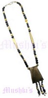 Bone,Horn  Beaded Pendant Necklace - click here for large view