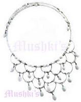 White Beaded Coil Choker - click here for large view