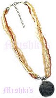 Topaz Beaded Multy Row  Necklace - click here for large view
