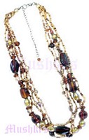 Multy Row Tonal Topaz Beaded Necklace - click here for large view
