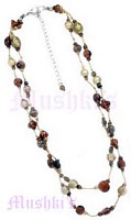 Double Row  Tonal Topaz Beaded  Necklace - click here for large view