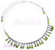 Green Beaded Coil Choker - click here for large view