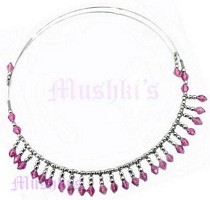 Pink Beaded Coil Choker - click here for large view