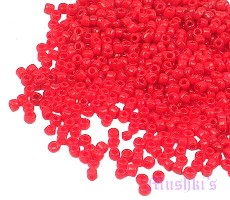 Red Opaque Indian glass seed bead - click here for large view