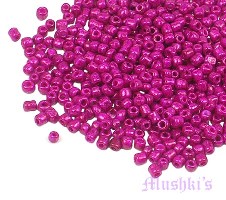 Fuchsia dyed Opaque Indian glass seed bead - click here for large view