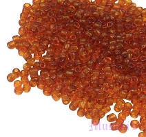 Smokey Topaz Plain Transparent Indian glass seed bead - click here for large view
