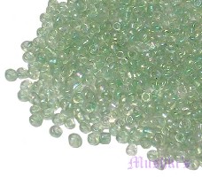 Mint luster plain Indian glass seed bead - click here for large view