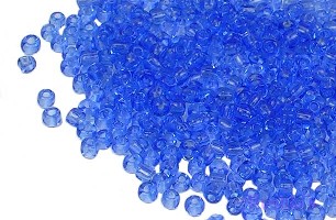 Sapphire Plain transparent Indian glass seed bead - click here for large view