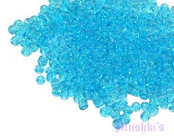 Turquoise plain transparent Indian glass seed bead - click here for large view