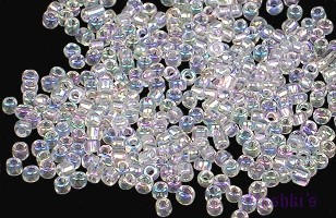 Crystal rainbow Indian glass seed bead - click here for large view