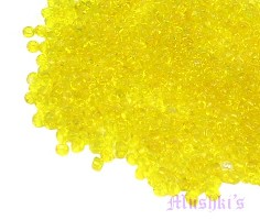 Yellow plain transparent Indian glass seed bead - click here for large view
