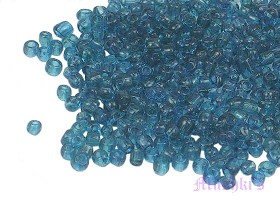 Montana blue Plain Transparent Indian glass seed bead - click here for large view
