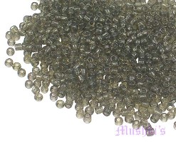 Smoke Plain Transparent Indian glass seed bead - click here for large view
