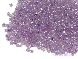Purple inside dyed Luster Indian glass seed bead - click here for large view